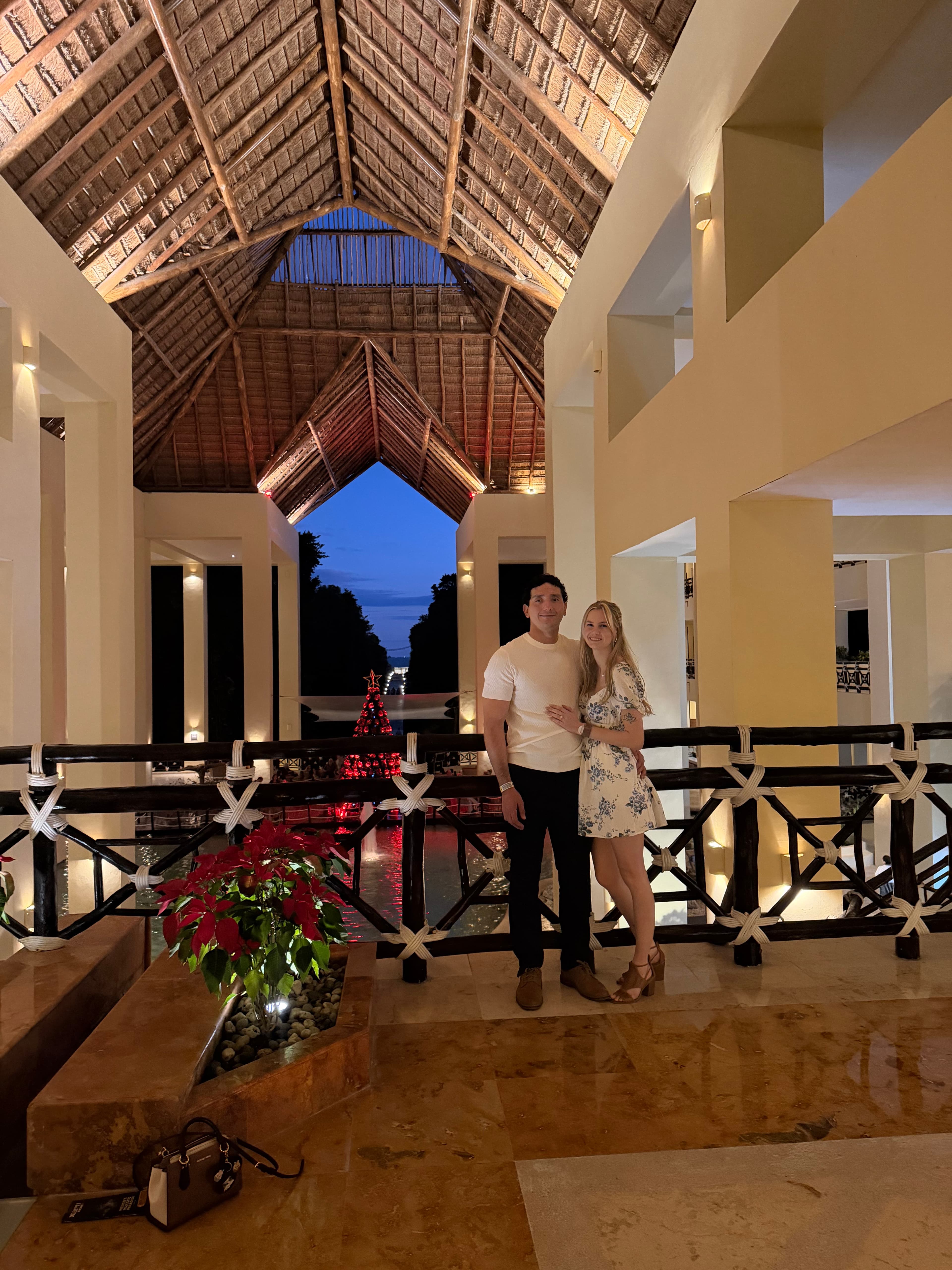 Hotel lobby at night